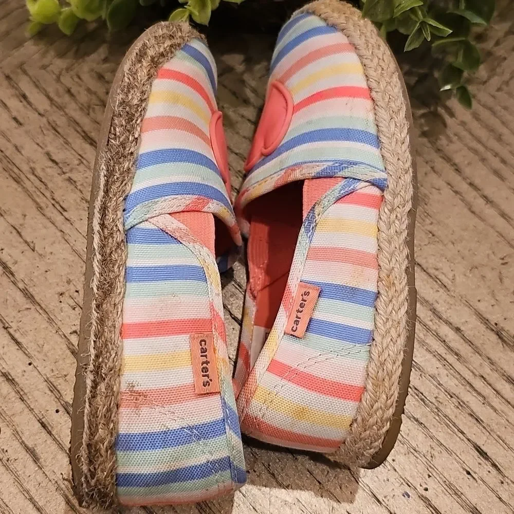 Carter's Kids Striped Slip-On Shoes Size 10